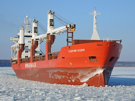 К застрявшим на Волге кораблям вышел ледокол «Георгий Седов»